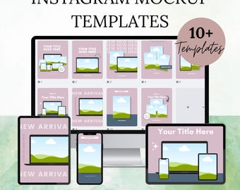 Instagram Mockup Templates | Editable Canva Social Media Kit (11 Pack)