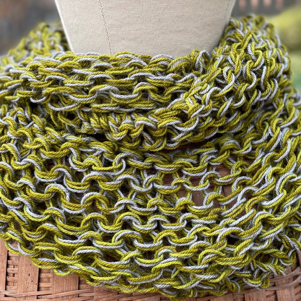 Hand-knit Mobius Cowl