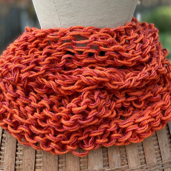 Hand-knit Mobius Cowl
