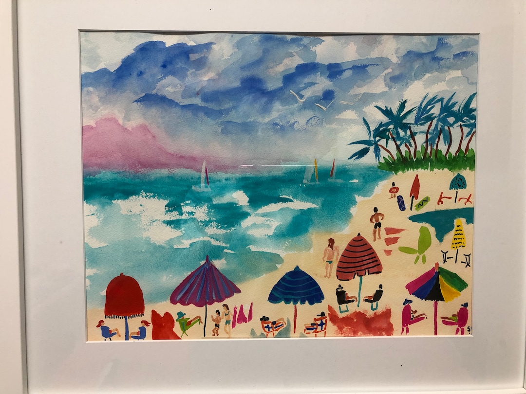 Tropical Ocean Decor, Coastal Ocean Gifts, Tropical Watercolor Decor, Ocean Gifts Etsy