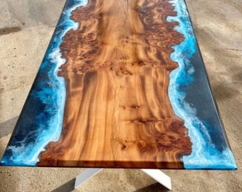 Epoxy Resin River Dining Coffee Table Live Edge Custom Handmade Luxury furniture Personalized Gift Home Living Room Decorations Inactive