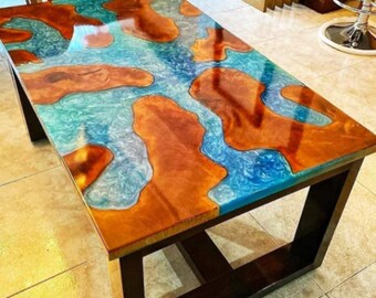 Epoxy Resin Dining and Coffee Table Live edge Custom Made Luxury Furniture Personalized Gift Home Room Decor Wedding Gifts Inactive