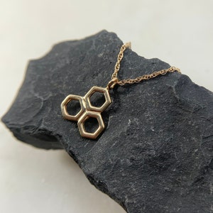 Honeycomb Necklace, bee keeper necklace, hexagon necklace