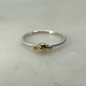Granulation Ring, Mixed Metal Ring, Two Tone Ring, Granulated Jewelry, Ball Ring