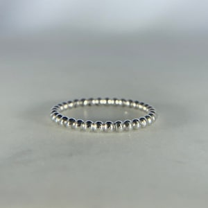 Sterling silver beaded band