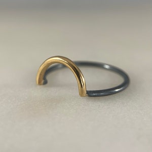 Gold Contour Ring, Ring Enhancer, Rainbow Ring, Gold Ring Guard, Black and Gold Ring