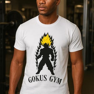 Goku Super Saiyan Gym Shirt, Dragon Ball Z Workout Tee, Anime Fitness Top, Unisex Softstyle T-Shirt, Geeky Gift, Cosplay Costume