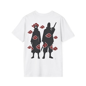 Naruto Itachi and Kisame AKATSKI Unisex Softstyle T-Shirt, Anime Tee, Graphic Tee, Japanese Cartoon Shirt, Manga Top
