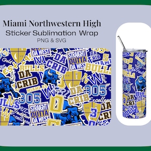 Miami Northwestern High School Sublimation Wrap Bundle (20oz STRAIGHT Skinny Tumbler Wrap Bundle/Digital 20oz Tumbler /Printable Vinyl)