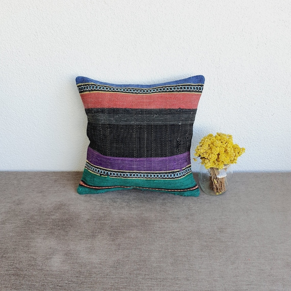 ヴィンテージトルコキリム枕カバー：マルチカラーパッチワーク