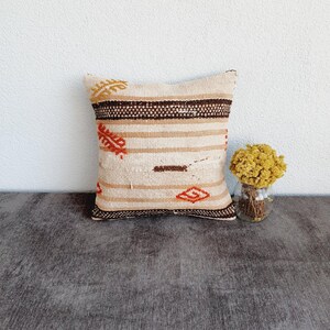 16x16 Kilim Cushion Cover , Oriental Kilim Pillow , Boho Throw Pillow , Turkish Kilim Pillow Kilim Sofa Pillow , Turkish Kilim Cushion