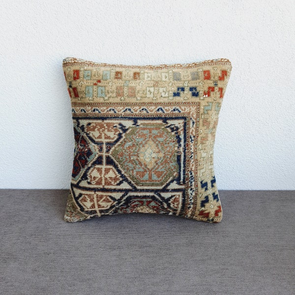 Alfombra Funda almohada Vintage Home Decor Pillow Boho Rug Pillow Pillow Cushion Cover Alfombra Almohadas Vintage Rug Pillow Cover 16x16 İnches Rug