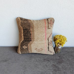 16x16 Old Turkish Rug Pillow Cover , Rug Cushion Case , Decorative Rug Pillow Cover , Handmade Rug Pillow , Rug Cushion Cover , Rug Pillows