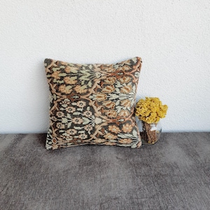 Vintage Turkish Rug Pillow Cover 16x16: Boho Throw Cushion