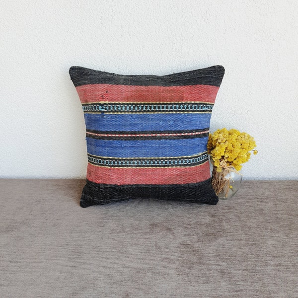 16x16 Vintage Kilim Pillow Cover , Couch Pillow , Authentic Kilim Pillow , Pillow Sham Cover , Decor Pillow , Kilim Pillows