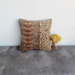 Vintage Rug Pillow Cover 16x16 İnches Rug Pillow Case Vintage Home Decor Pillow Bohemian Rug Pillow Rug Cushion Cover Rug Pillows