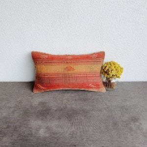 Unique Turkish Kilim Pillow , Boho Decor Pillow , Accent Pillow , Turkish Kilim Pillow , Sofa Pillow Case , Vintage Turkish Pillow Cover