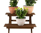 Wooden Plant Stand Ladder Planter Holder Flower Pot Display Shelf for Home Patio Lawn Garden Balcony