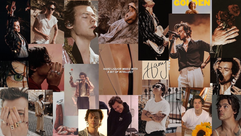 Harry Styles Aesthetic Desktop Wallpaper, Collage, Digital Download ...