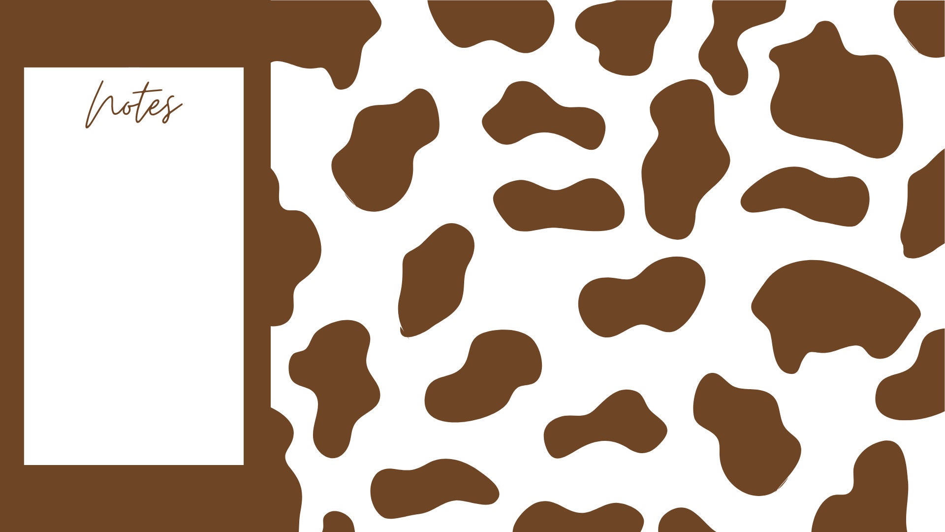 Buy Brown Cow Print W Notes Section Aesthetic Desktop Wallpaper Online in  India  Etsy