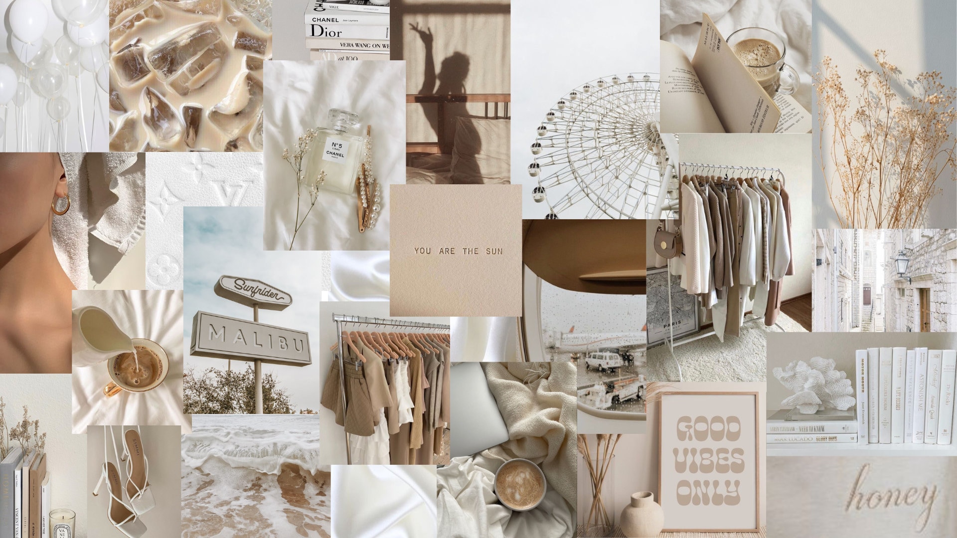 White X Beige Neutral Aesthetic Desktop Wallpaper, Digital Download, Computer Wallpaper, Mac, PC