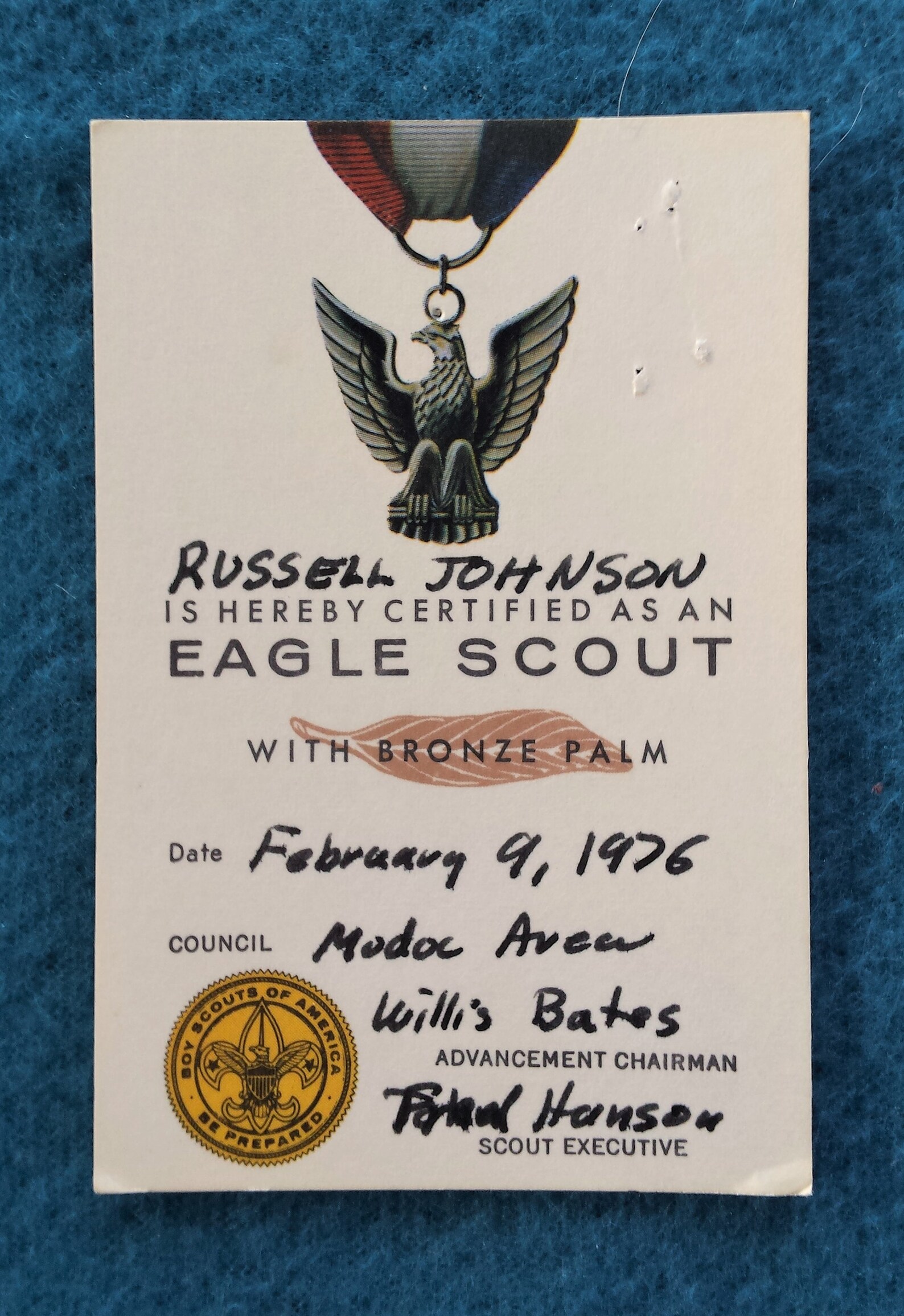 Vintage Eagle Scout Sterling Silver Pin With Bronze Palm, Eagle Scout