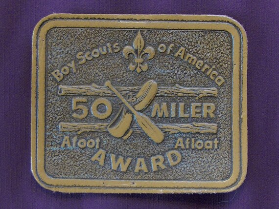 Scouts BSA 50 Miler Award Leather Patch Boy Scout Scouts BSA 50 Miler Award Leather Patch Boy Scout