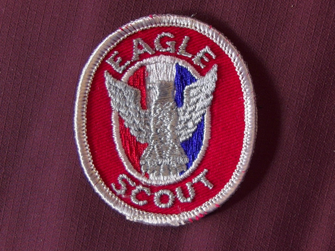 Vintage Eagle Scout Sterling Silver Pin With Bronze Palm, Eagle Scout