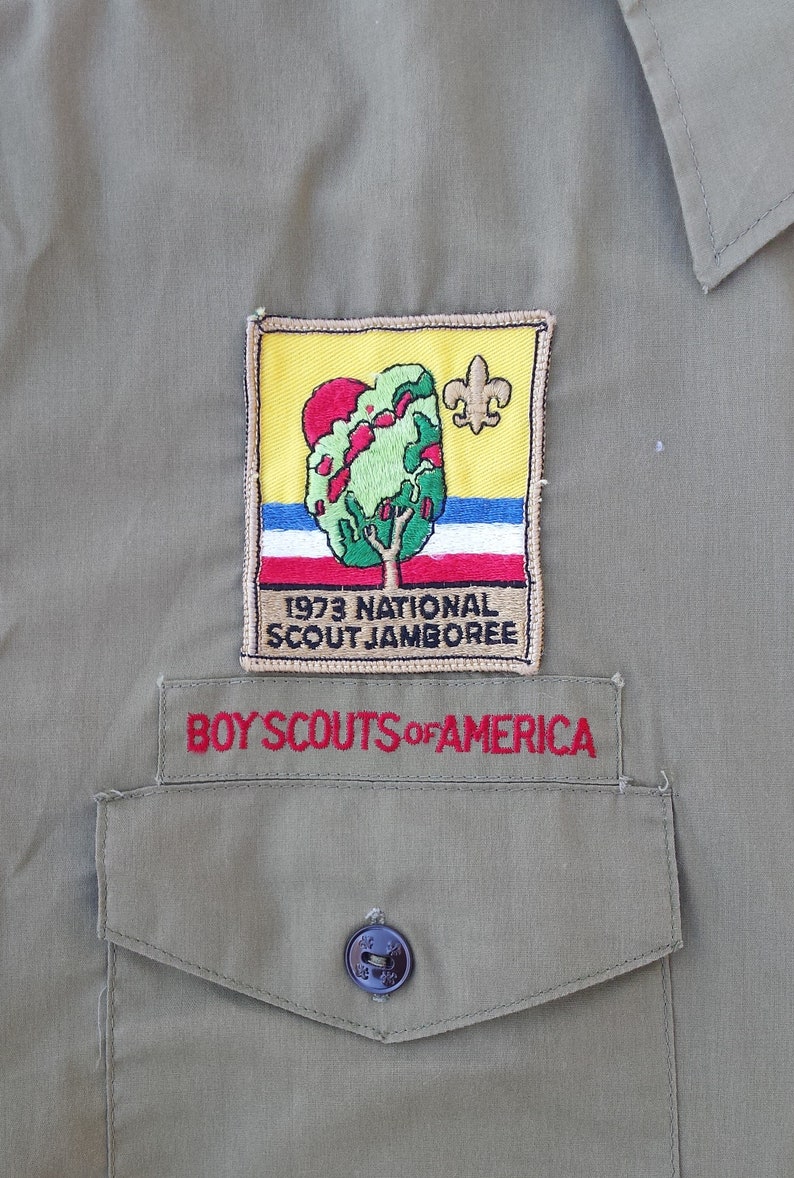 Vintage Boy Scout Uniform Hat and Beret, Neckerchief and Slide, Shirt