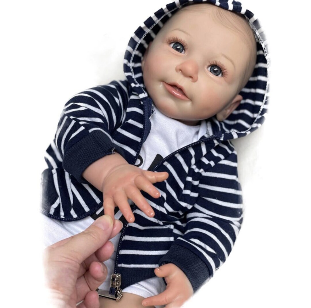 Npk 19Inch Levi Reborn Baby Pop Al Geschilderd Afgewerkt Slapende Pasgeboren Baby Maat