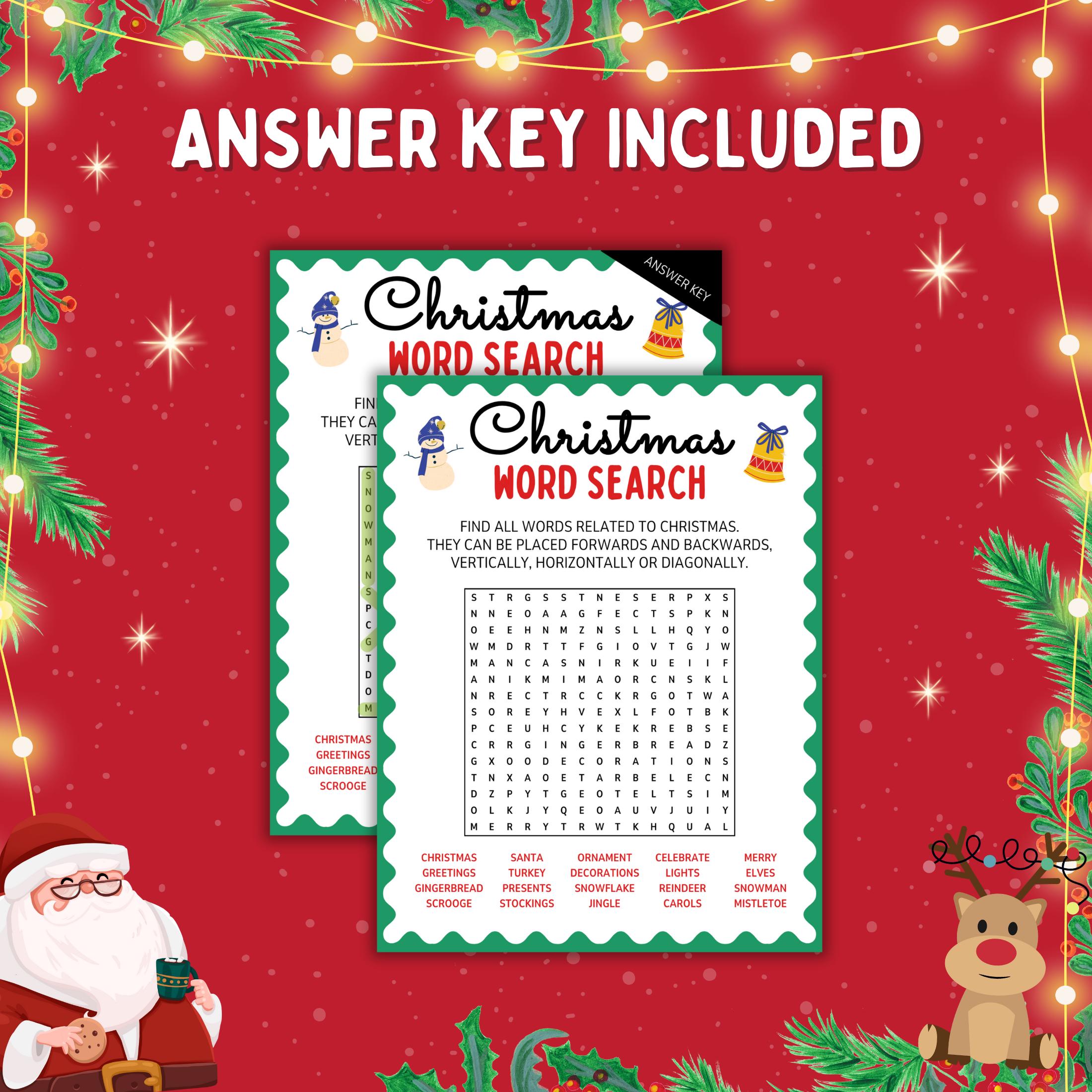 Christmas Word Search Game | Printable Christmas Game | Christmas Party ...