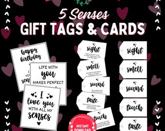 Five Senses Gift Tags & Cards: Printable, Editable (PDF)