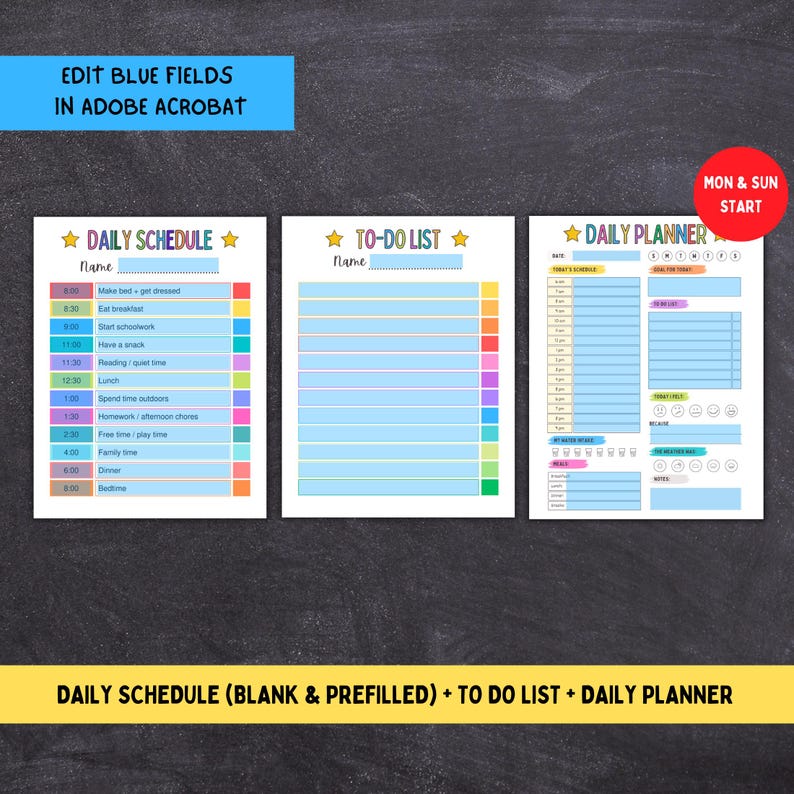 20242025 School Planner, Printable School Organizer, Editable School Year Calendar, Chore Chart