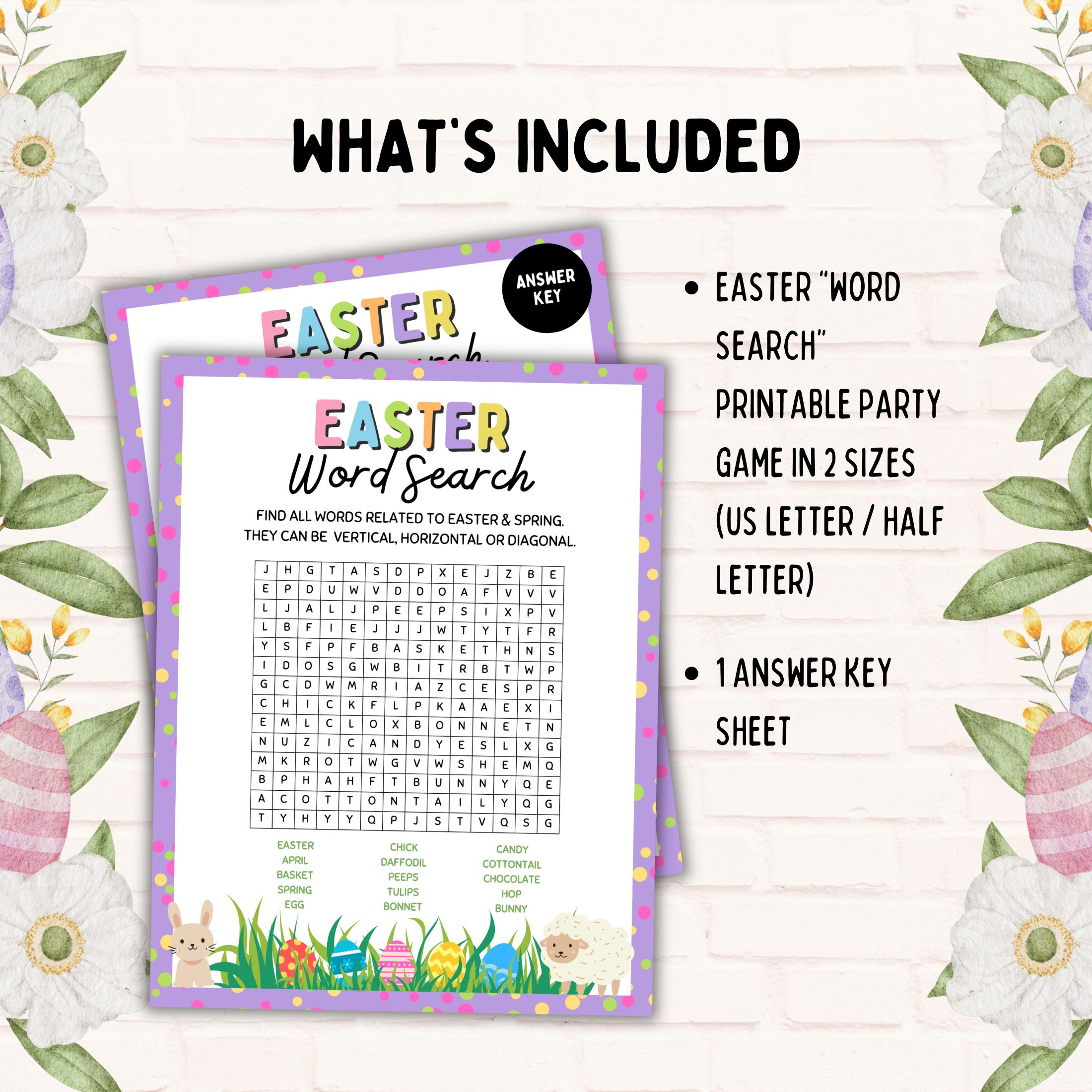 Easter Word Search Printable Game Christian Holiday Game Easter — free download