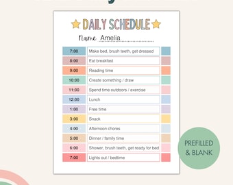 Kids Daily Schedule Printable: Boho Homeschool Planner (Editable PDF)