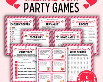 Printable Valentines Games, Valentines Party Games, Valentines Day Games, Valentine Printable Activity Galentines Day Games, Kids Valentines