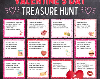 Valentine's Day Treasure Hunt, Printable Riddles (PDF)
