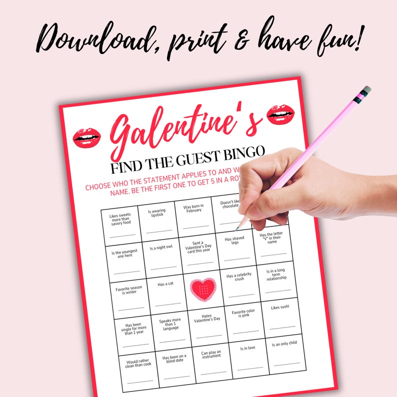 Galentines Day Find the Guest Bingo Game, Galentines Day Bingo ...