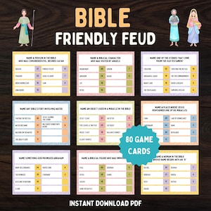 Bible Feud Game, Bible Friendly Feud, Family Game Night, Bible Trivia Game, Church Games, Christian Printables, Bible Study, Sunday School