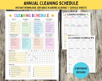Editable Cleaning Schedule: Weekly, Monthly, Annual Checklist (PDF)