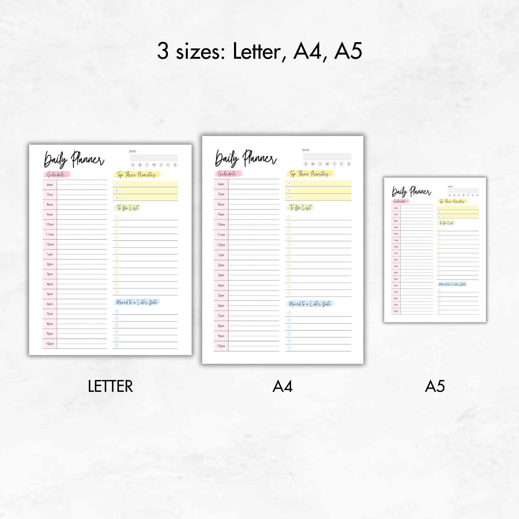 Editable Daily Planner, Half Hour Planner, Printable Daily Schedule, to ...