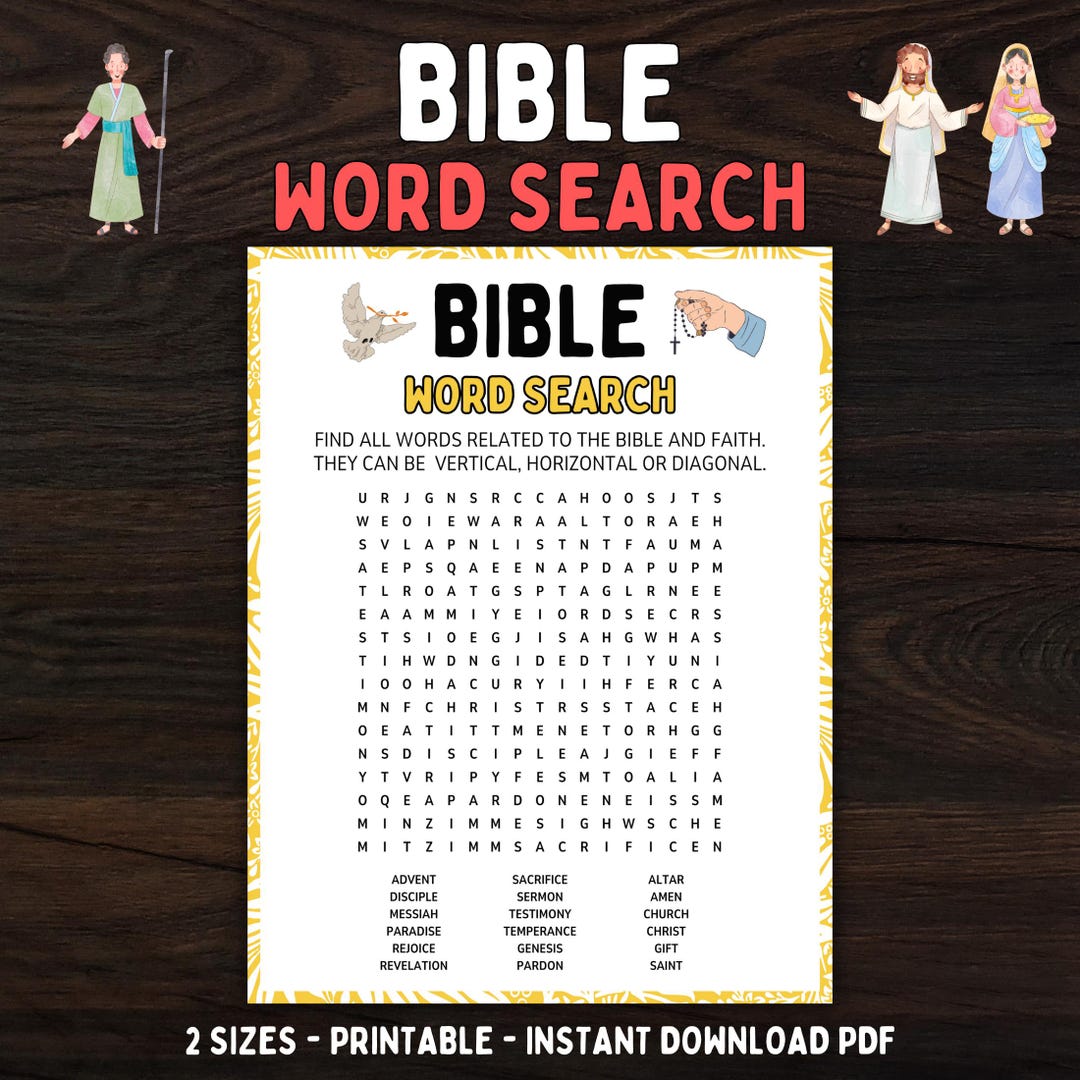 Bible Word Search Printable: Christian Game for All Ages (PDF) - Etsy