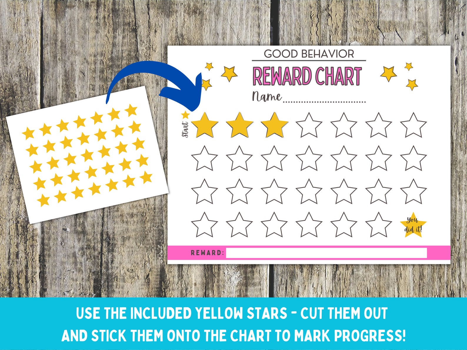 Printable Behavior Reward Chart for Kids, Editable Behavior Chart, Good ...