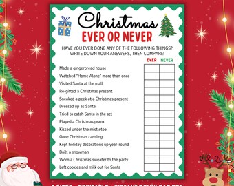 Juego de Navidad para siempre o nunca, actividad para fiestas navideñas (PDF imprimible)