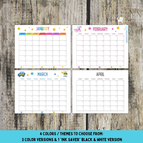 Blank Kids Printable Calendar, Kids Monthly Calendar, Kids Monthly Planner, Editable Undated Calendar, Cute Calendars, Calendar Template PDF - Etsy Israel Blank Kids Printable Calendar, Kids Monthly Calendar, Kids Monthly Planner, Editable Undated Calendar, Cute Calendars, Calendar Template PDF - Etsy Israel