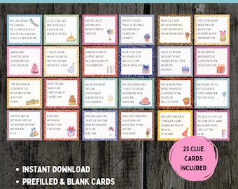 Kids Birthday Treasure Hunt Clues: Schnitzeljagd Spiel zum Ausdrucken (PDF)