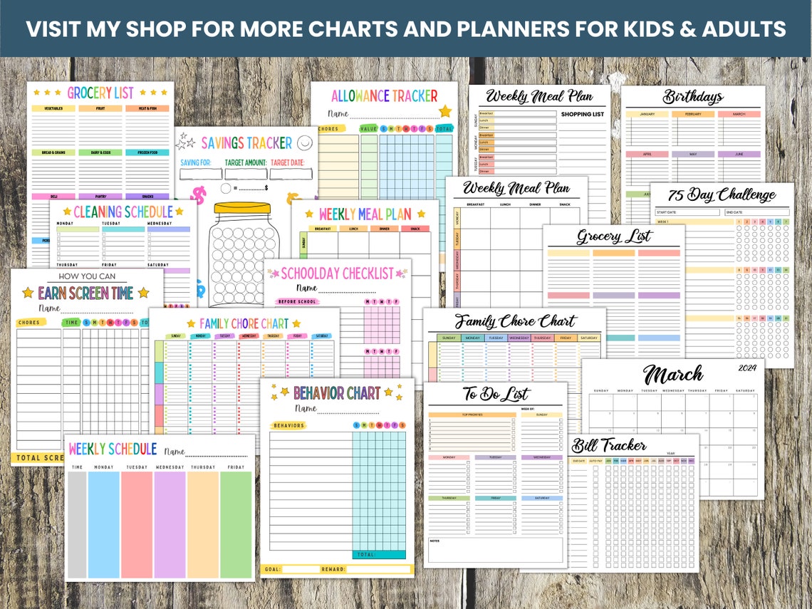 Printable Behavior Chart, Colorful Behavior Chart for Kids, Classroom ...