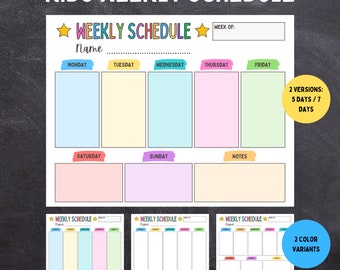 Kids Weekly Planner: Colorful Homeschool Schedule (Editable PDF)