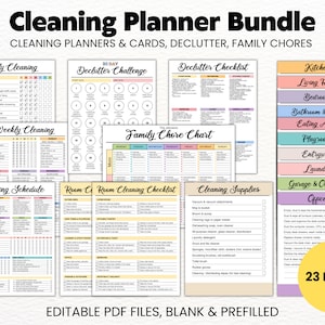 Editable Cleaning Schedule Template, Weekly, Monthly, Annual, Cleaning Planner, Cleaning Checklist, Printable Cleaning List, Digital PDF