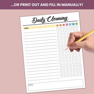 Editable Daily Cleaning Planner, Printable Weekly Cleaning Schedule ...